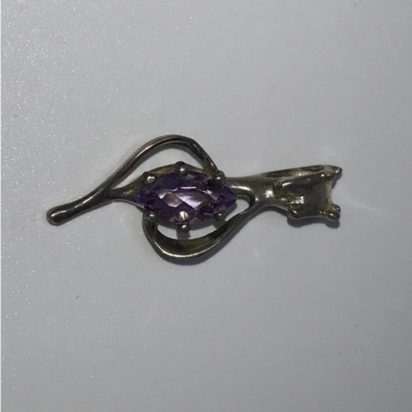 Sterling Silver And Amethyst Pendant - Picture 2 of 14